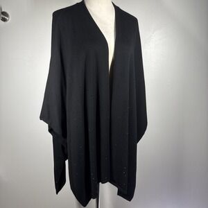 Marble Scotland Black Knit Sweater Shawl Boutique‎ Black Rhinestone Small No tag